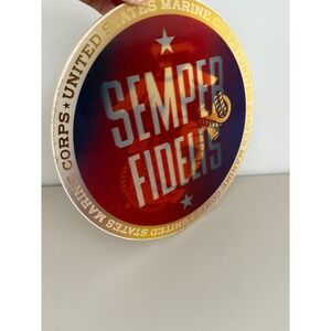 United States Marine Corps Semper Fi Wall Decor 11x 11 in Round Holographic USA